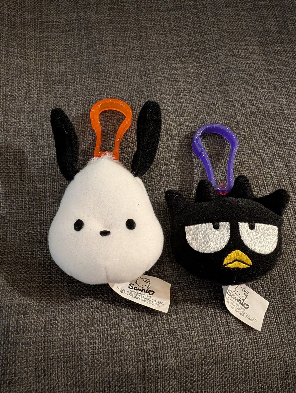Vintage 2000 Sanrio Pochacco & Badtz-Maru Plush Keychains!